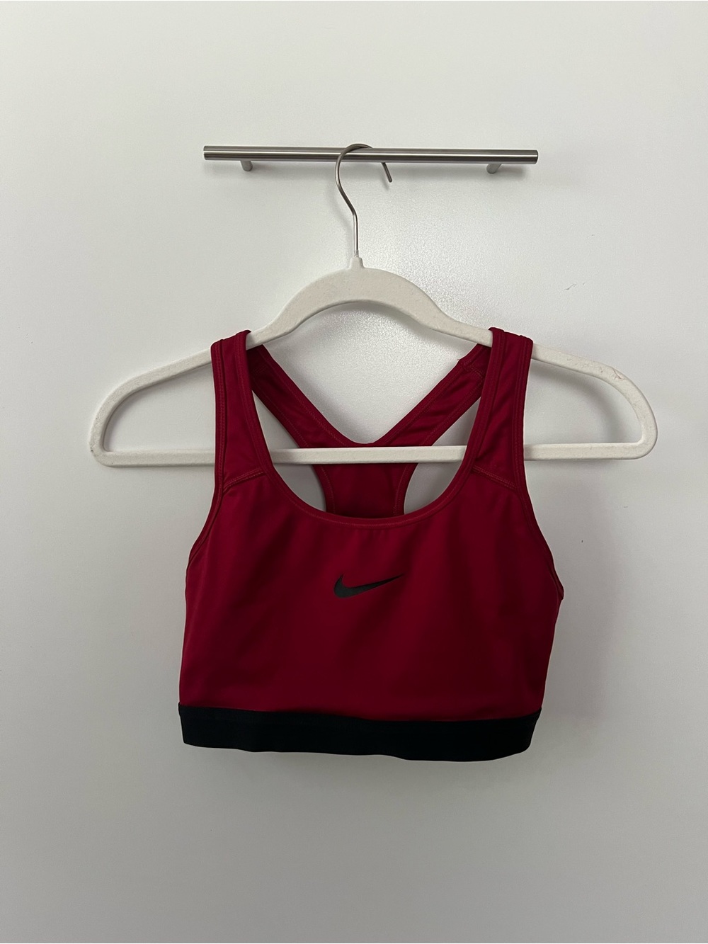 Nike Women's Crimson Sports Bra with Black Band